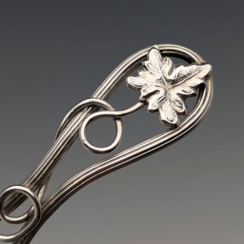 1855年 英国アンティーク 純銀製 葡萄装飾 ティーキャディースプーン George Unite